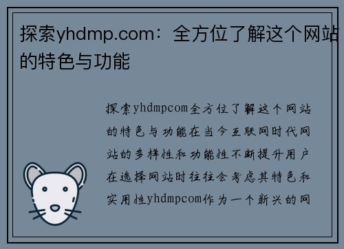 探索yhdmp.com：全方位了解这个网站的特色与功能